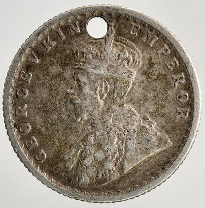 1917 India 1/4 Quarter Rupee Silver Coin | Fine Collectable Grade | a6488