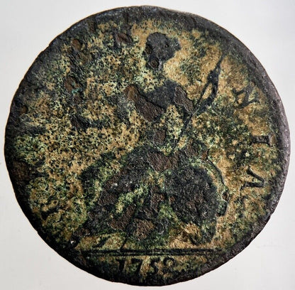 1752 George II 2nd Half - Penny Coin | Collectable Grade | a1547