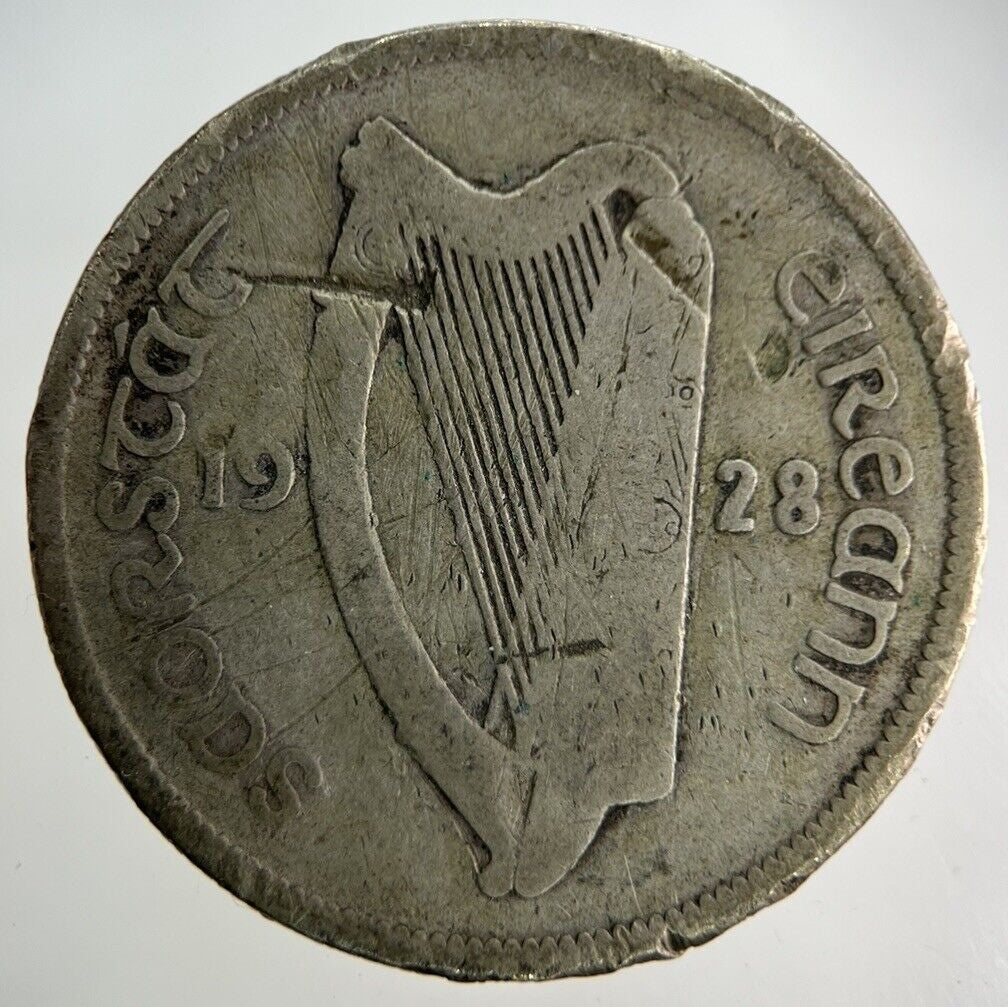 1928 Irish Half - Crown Silver Coin | Collectable Grade