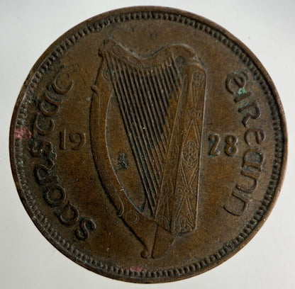 1928 Irish Half - Penny Coin | Fine Collectable Grade
