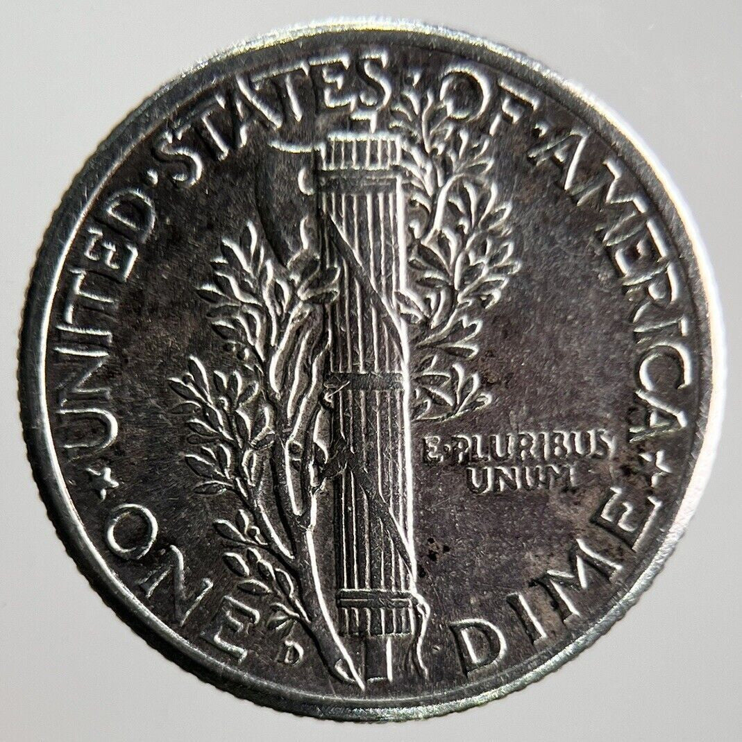 1943 - D US USA Mercury Dime Silver Coin | Very High Grade | a4079
