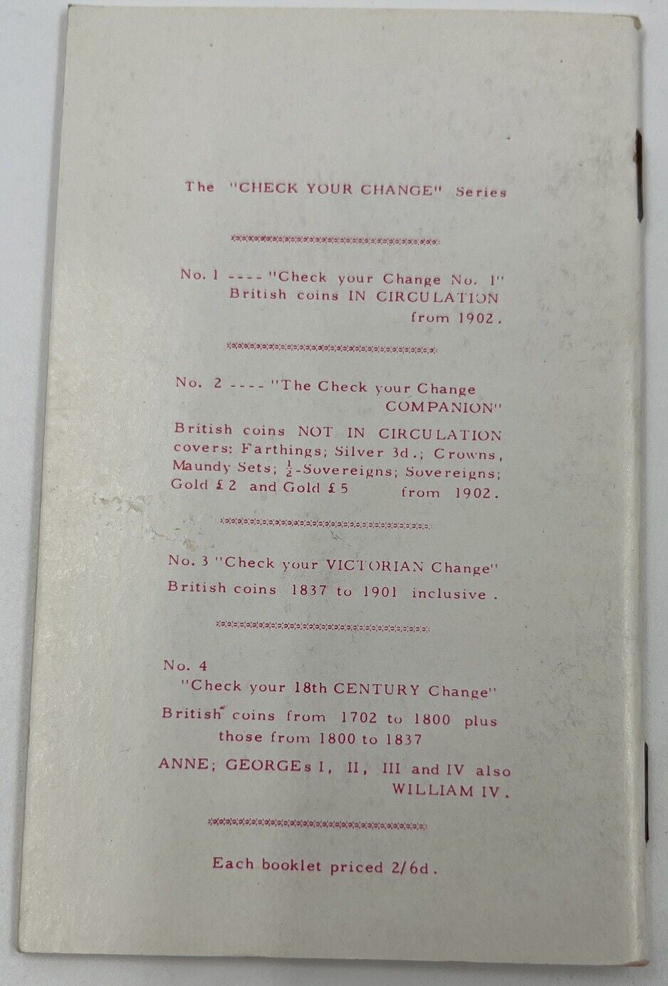Check Your Change No 2 Vintage Book | a90351