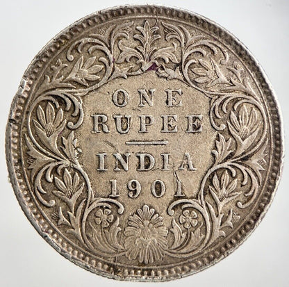 1901 India One Rupee Silver Coin | Very High Grade | a991