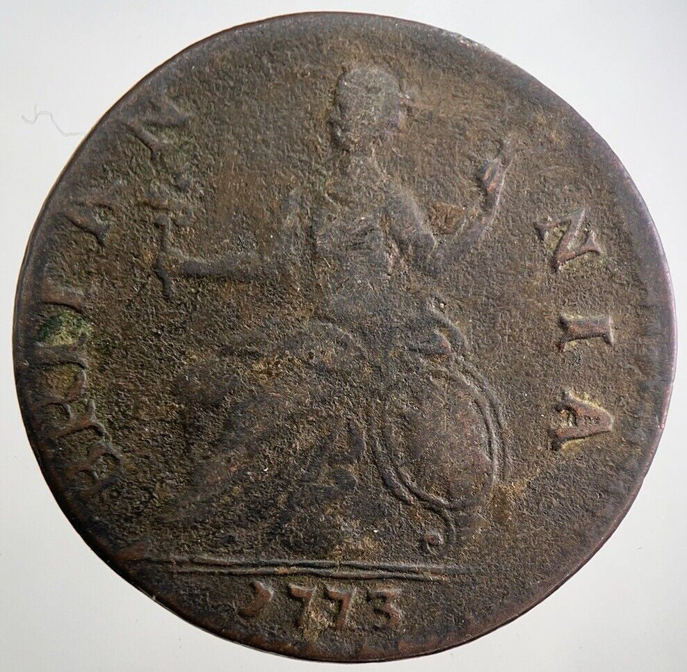 1773 George 3rd III Half - Penny Coin | Fine Collectable Grade | a7995