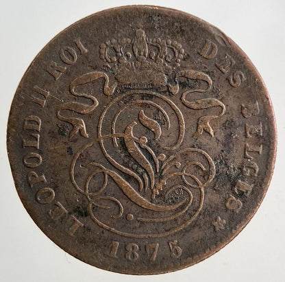 1875 Belgium 2 Cents Centimes Coin | Fine Collectable Grade