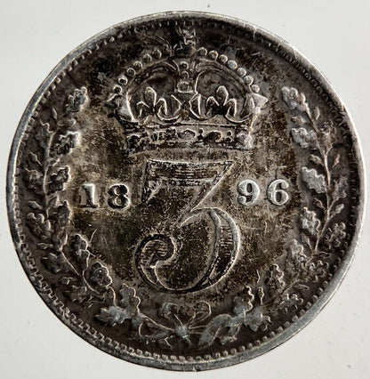 1896 Victoria Threepence Silver Coin | Fine Collectable Grade