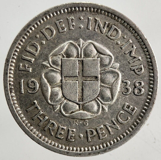 1938 George VI Threepence Silver Coin | Fine Collectable Grade