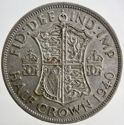 1940 George VI Half - Crown Silver Coin | Fine Collectable Grade