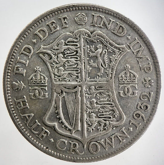 1932 George V Half - Crown Silver Coin | Fine Collectable Grade