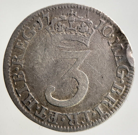 1710 Anne Maundy Threepence Silver Coin | Collectable Grade
