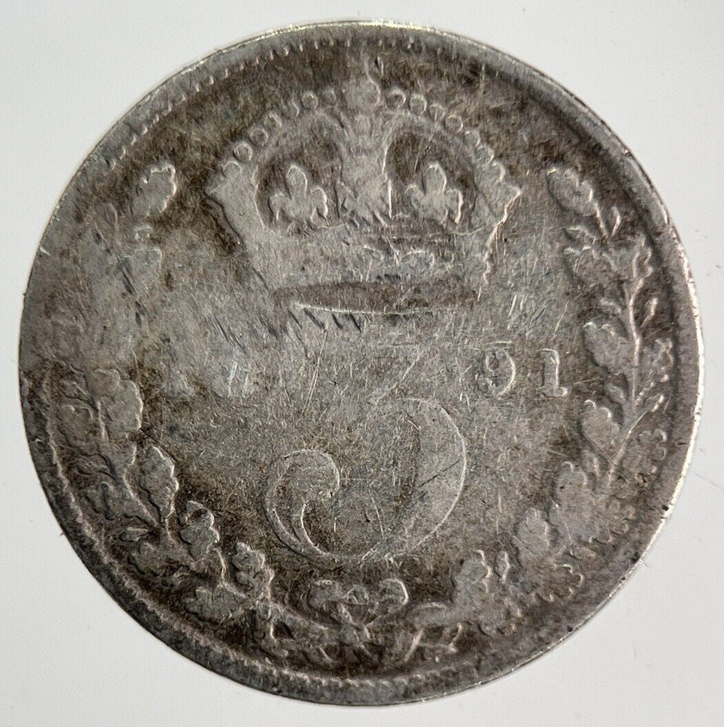 1891 Victoria Silver Threepence Coin | Collectable Grade