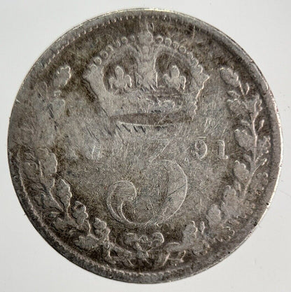 1891 Victoria Silver Threepence Coin | Collectable Grade