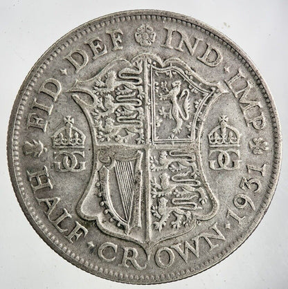 1931 George V Half - Crown Silver Coin | Fine Collectable Grade