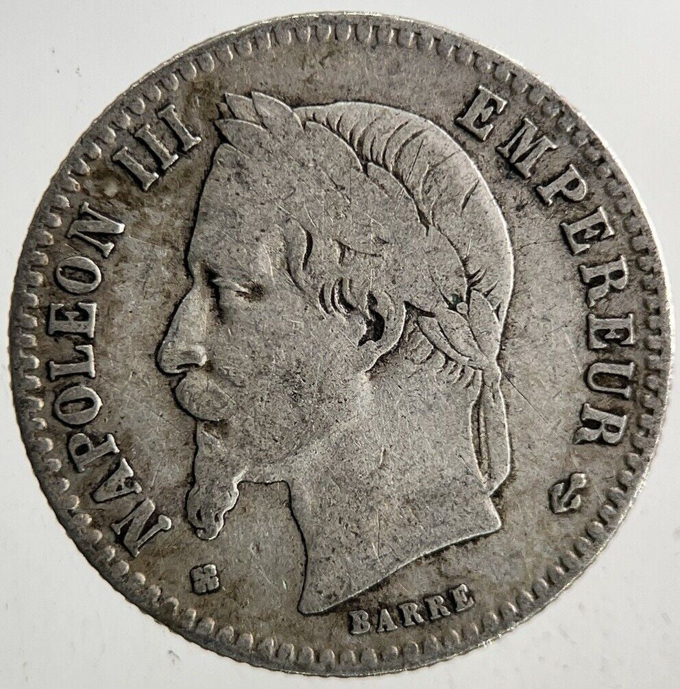 1865 France 50 Centimes Silver Coin | Fine Collectable Grade