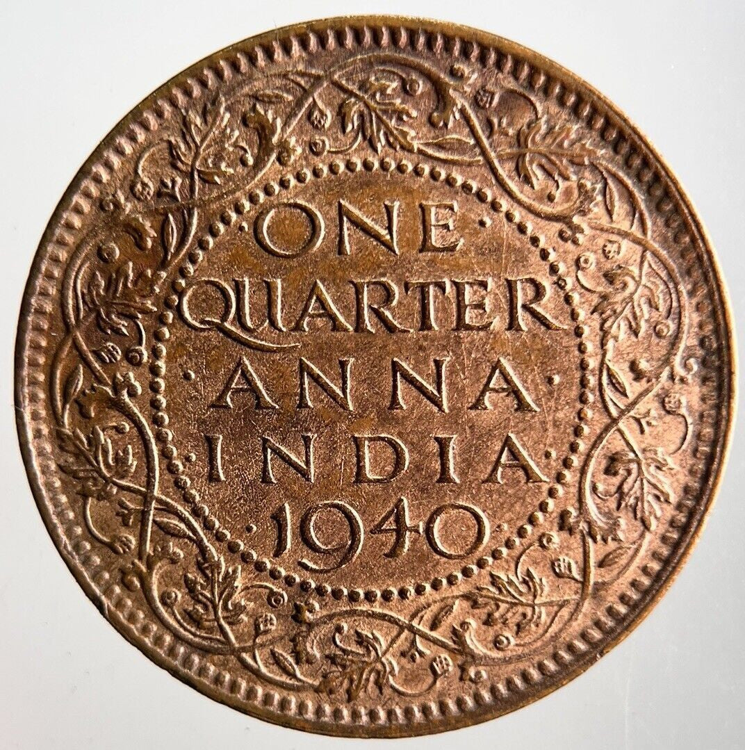 1940 India Quarter 1/4 Anna Coin | Very High Grade | a4126