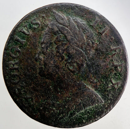 1752 George II 2nd Half-Penny Coin | Fine Collectable Grade