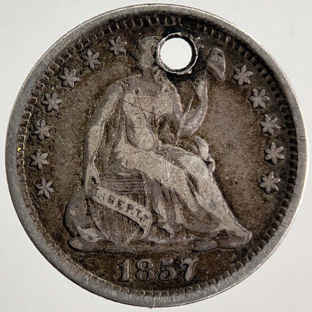 1857 US USA Liberty Seated Half Dime | Silver Coin | Collectable Grade | a6302