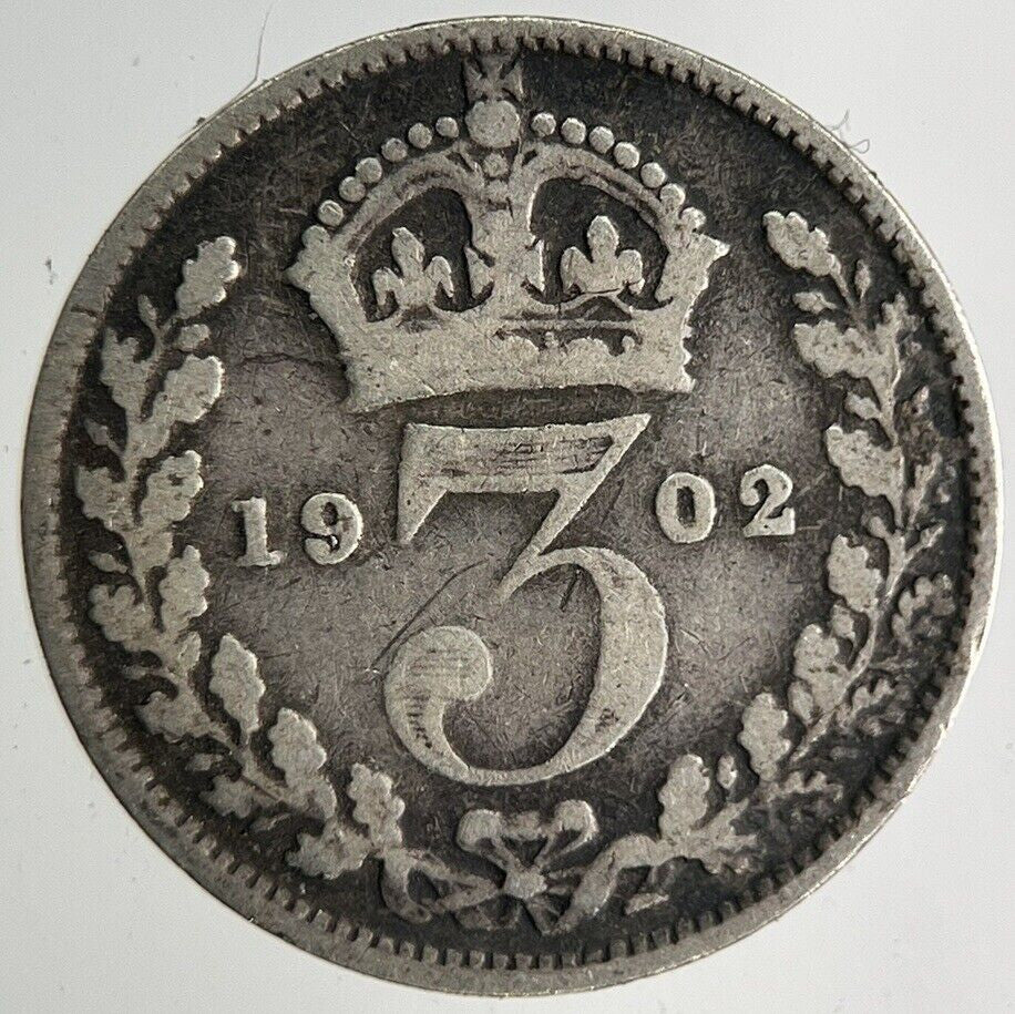 1902 Edward VII Threepence Silver Coin | Collectable Grade