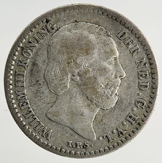 1884 Netherlands 10 Cents Silver Coin | Fine Collectable Grade