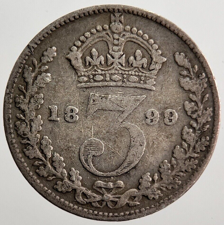 1899 Victoria Threepence Silver Coin | Collectable Grade | a7219