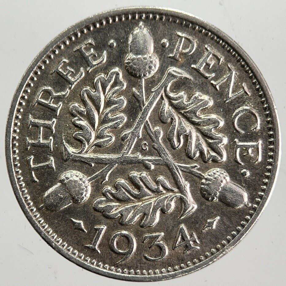 1934 George V Threepence Silver Coin | Very High Grade | a7135