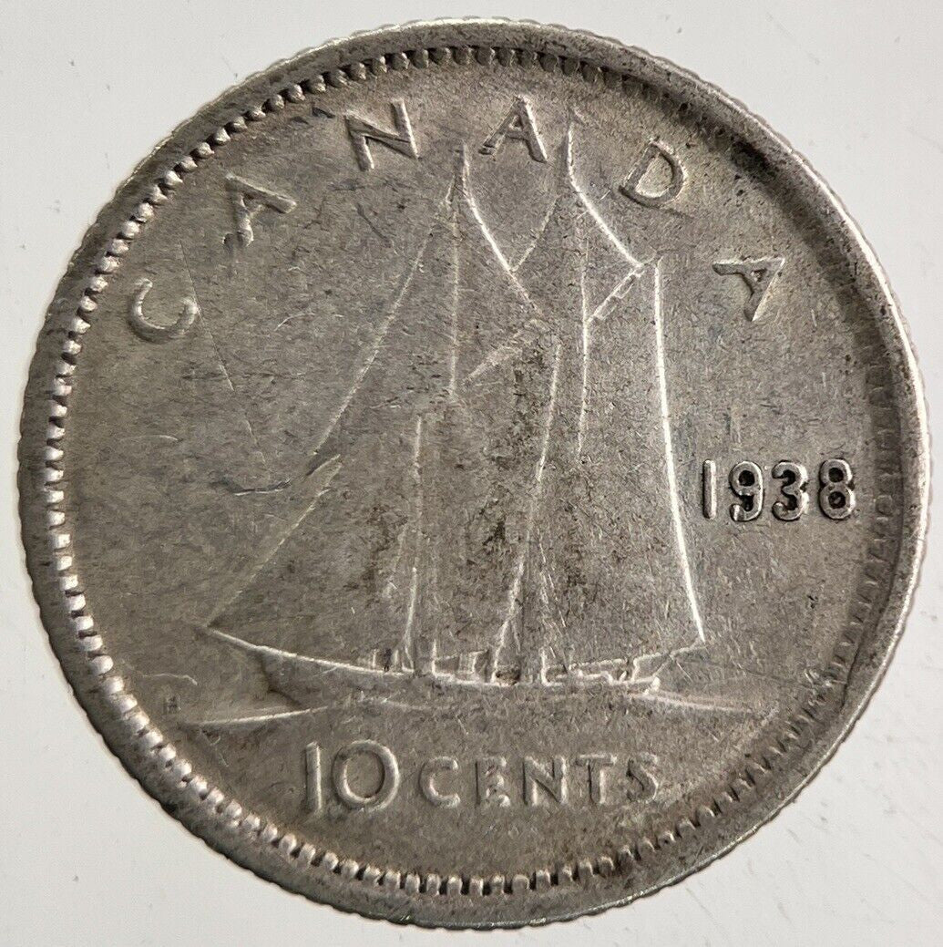 1938 Canada 10 Cents Silver Coin | Collectable Grade