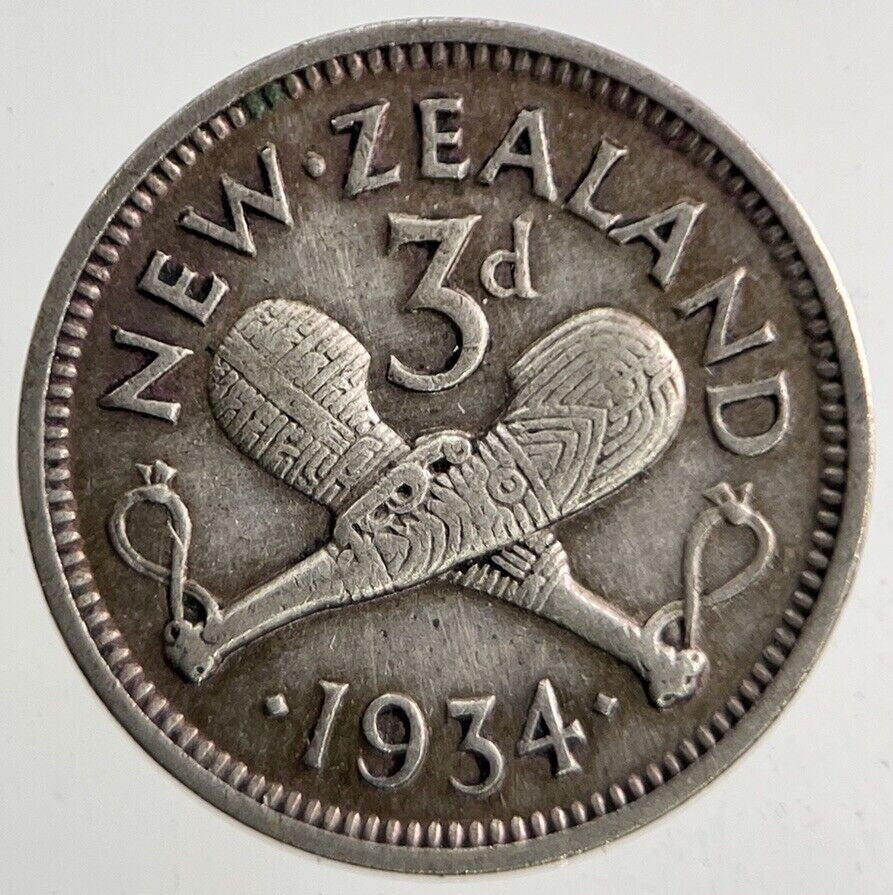 1934 New Zealand Threepence Silver Coin | Fine Collectable Grade