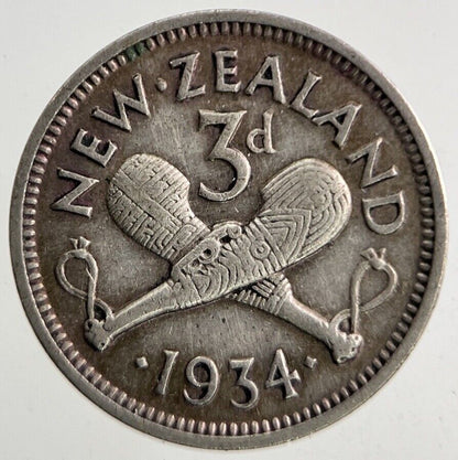 1934 New Zealand Threepence Silver Coin | Fine Collectable Grade