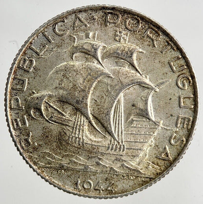 1944 Portugal 2.5 Escudos Silver Coin | Very High Grade