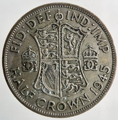 1945 George VI Half - Crown Silver Coin | Fine Collectable Grade