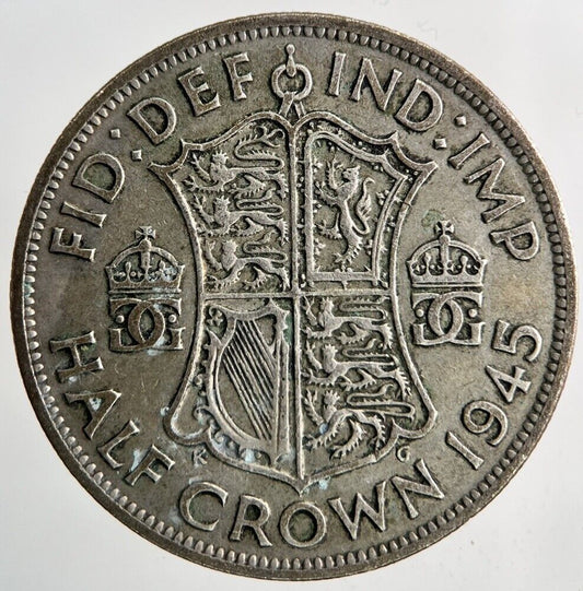 1945 George VI Half - Crown Silver Coin | Fine Collectable Grade