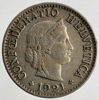 1921 Switzerland Swiss 5 Rappen Coin | Fine Collectable Grade