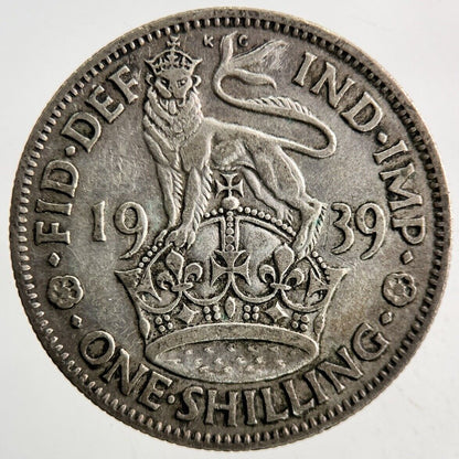 1939 George VI One Shilling Silver Coin | Fine Collectable Grade