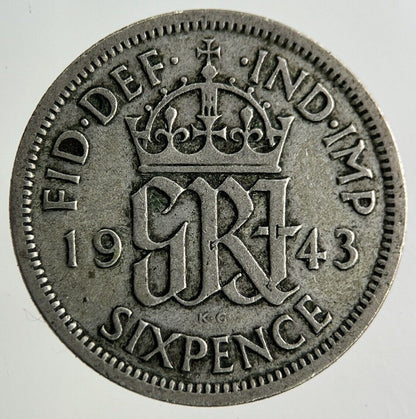 1943 George VI Sixpence Silver Coin | Fine Collectable Grade