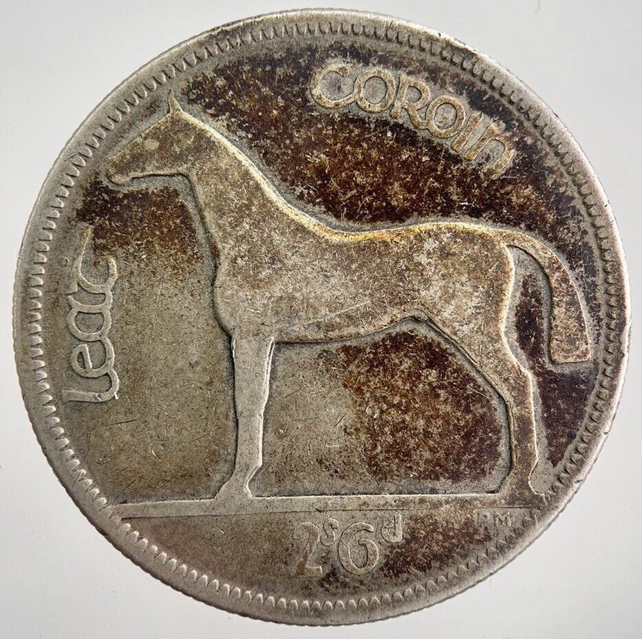 1928 Irish Half - Crown Horse Silver Coin | Collectable Grade | a7579