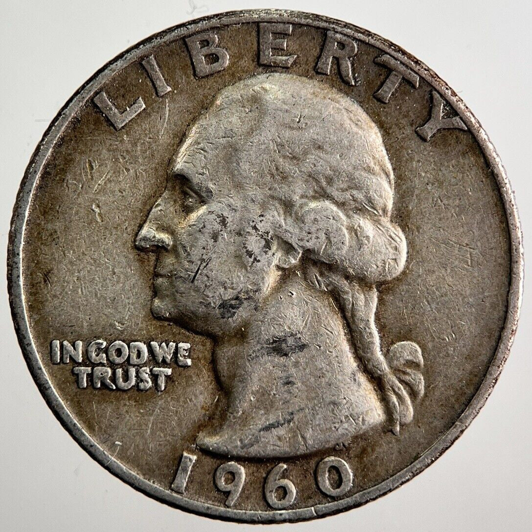 1960 - D US USA Quarter Dollar Silver Coin | Fine Collectable Grade