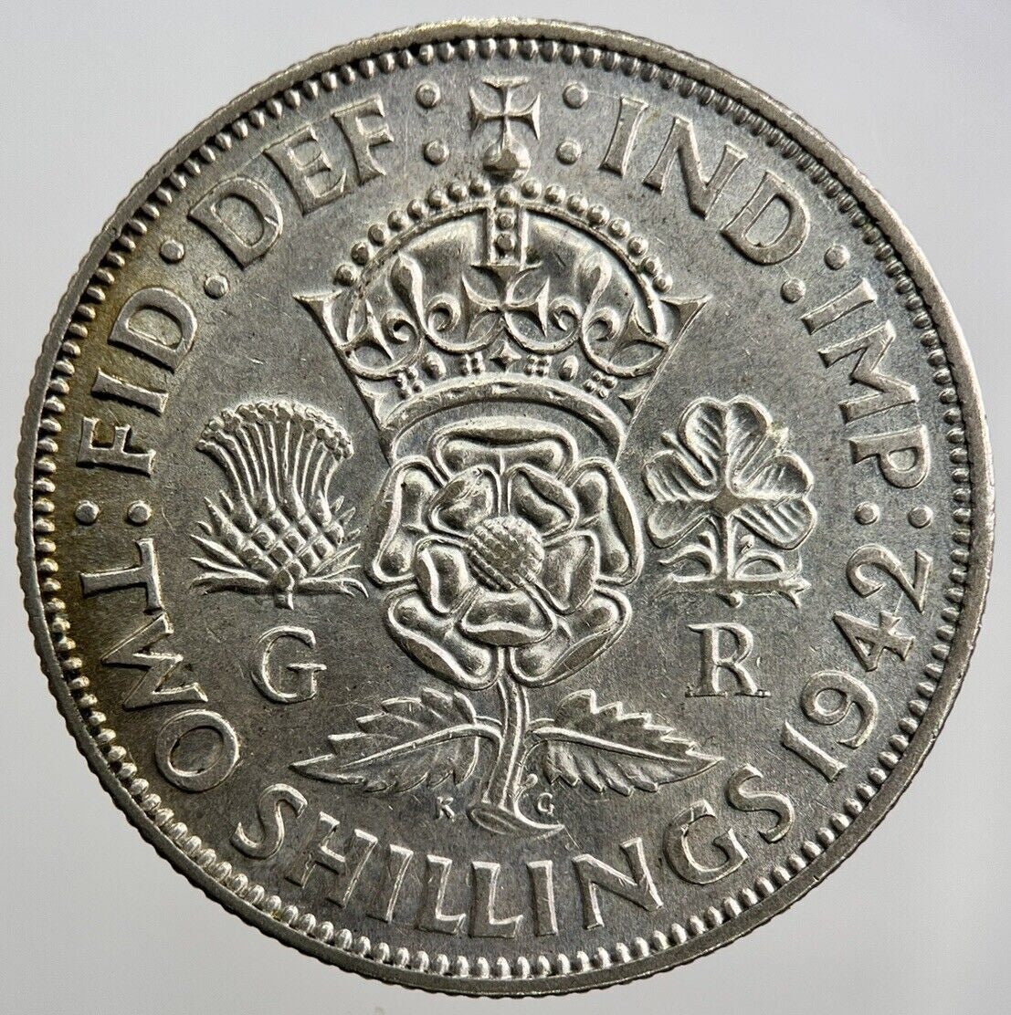 1942 George VI Florin | British Silver Coin | Fine Collectable Grade | a1097