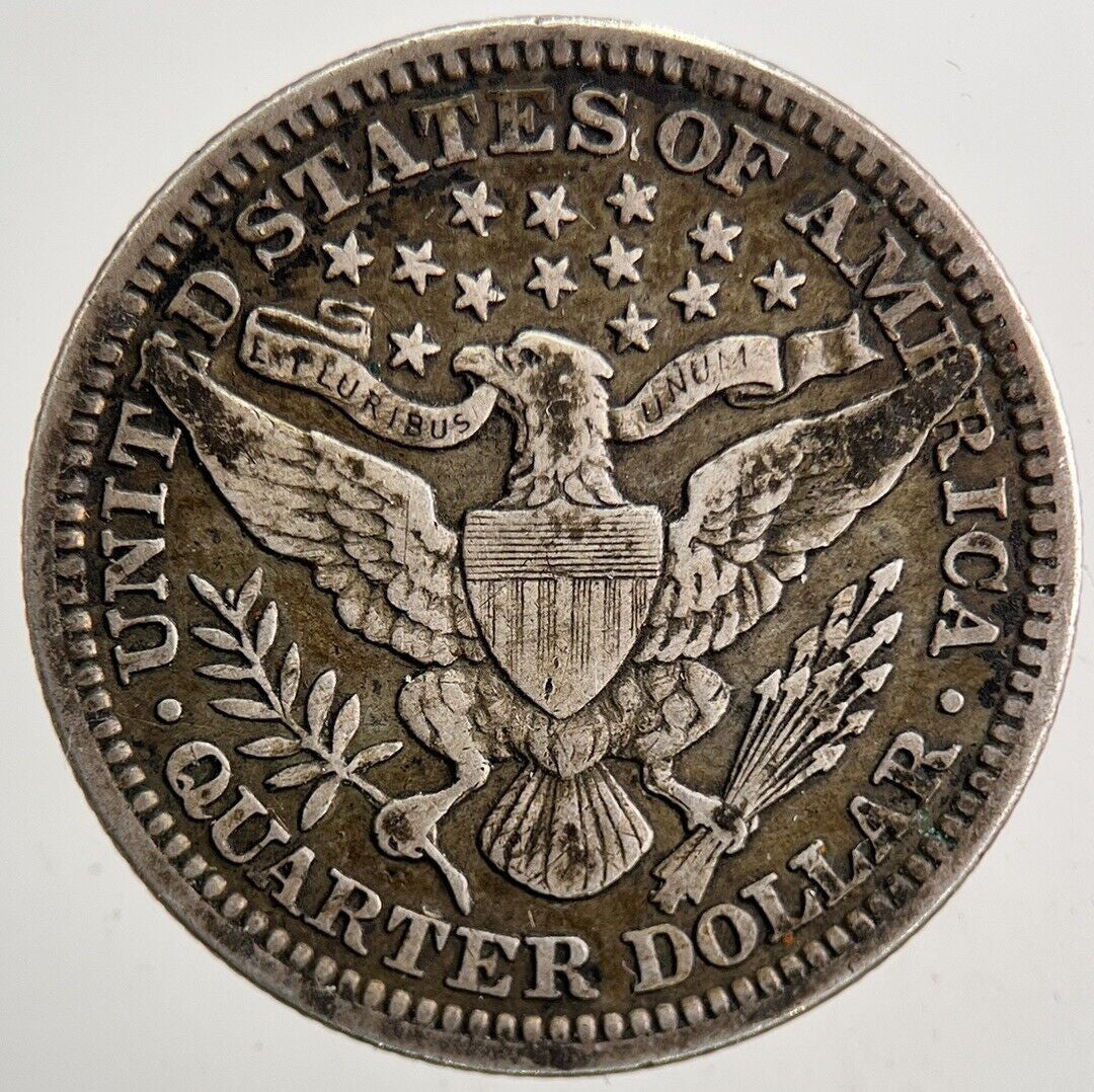 1914 US USA Barber Quarter Silver Coin | Very High Grade | a5484