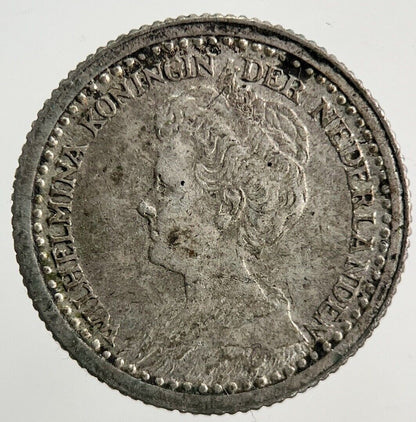 1921 Netherlands 10 Cents Silver Coin | Fine Collectable Grade