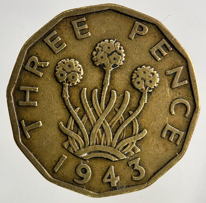 1943 George VI Brass Threepence Coin | Fine Collectable Grade