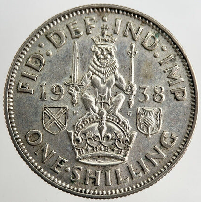 1938 George VI One Shilling Silver Coin | Very High Grade | a8178