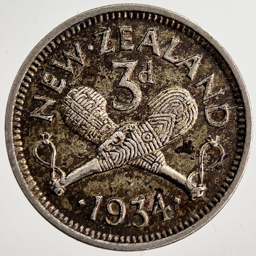 1934 New Zealand Threepence Silver Coin | Very High Grade | a8571