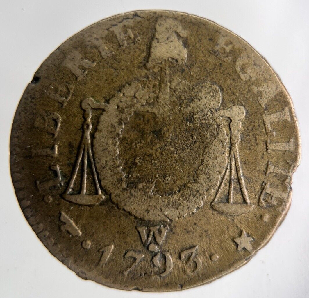 1793 France 1 Sol Aux Balances Coin | Fine Collectable Grade