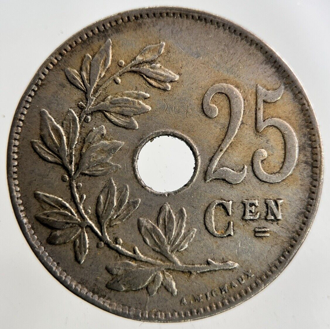 1922 Belgium 25 Centimes Coin | Fine Collectable Grade