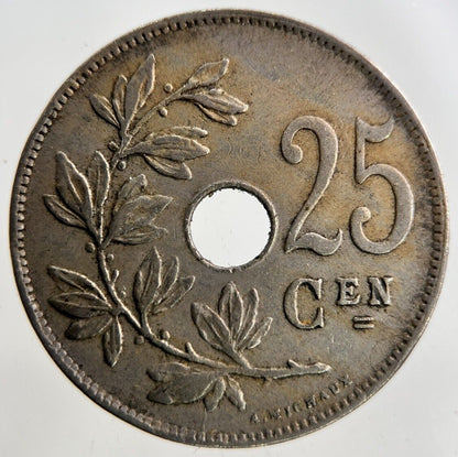 1922 Belgium 25 Centimes Coin | Fine Collectable Grade
