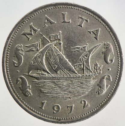 1972 Malta 10 Cents Coin | Fine Collectable Grade