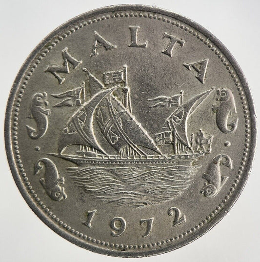 1972 Malta 10 Cents Coin | Fine Collectable Grade