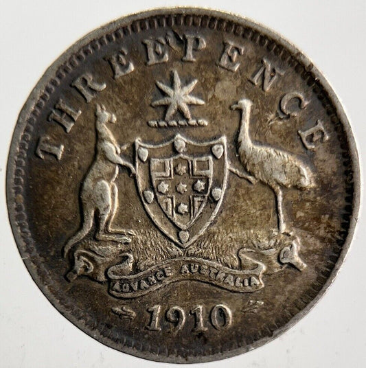 1910 Australia Threepence Silver Coin | Fine Collectable Grade a4616