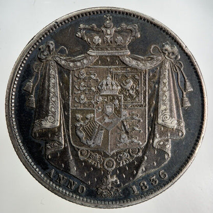 1836 William IV Half - Crown Silver Coin | Very High Grade