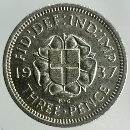 1937 George VI Threepence Silver Coin | Fine Collectable Grade